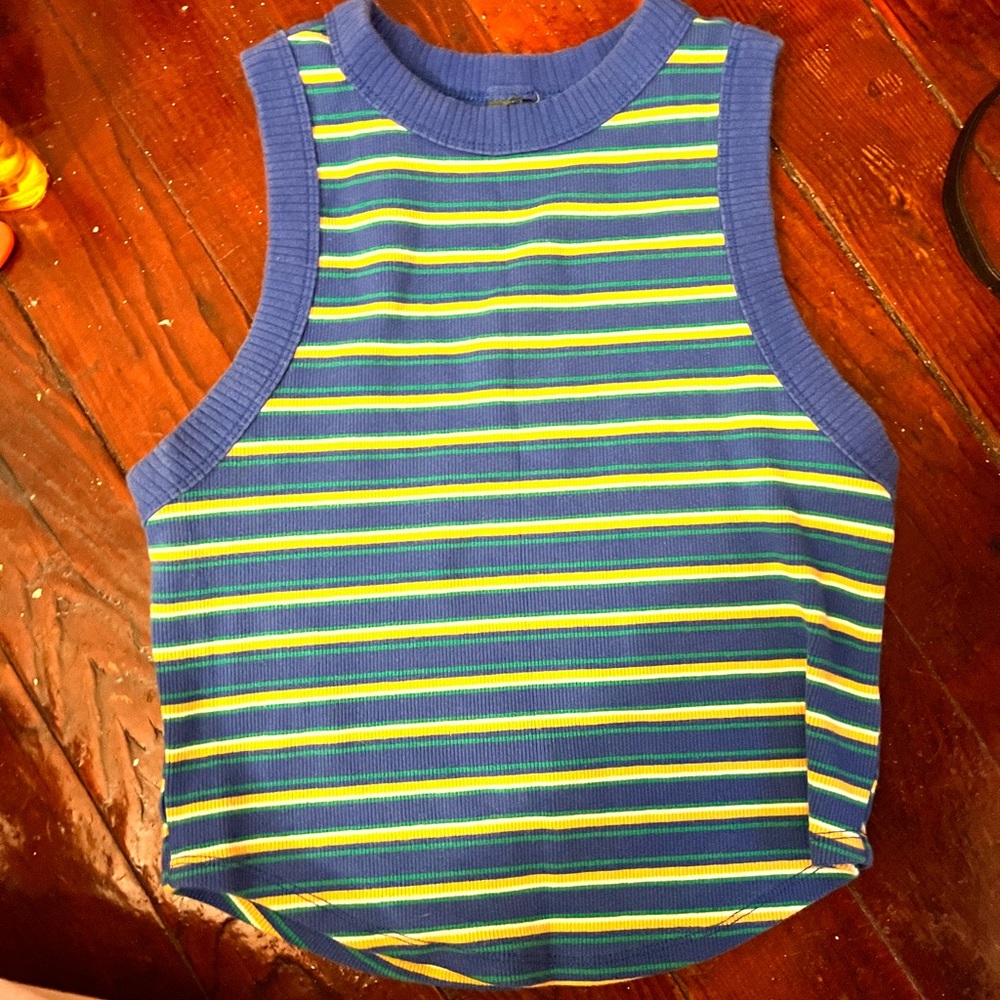 retro blue striped tank